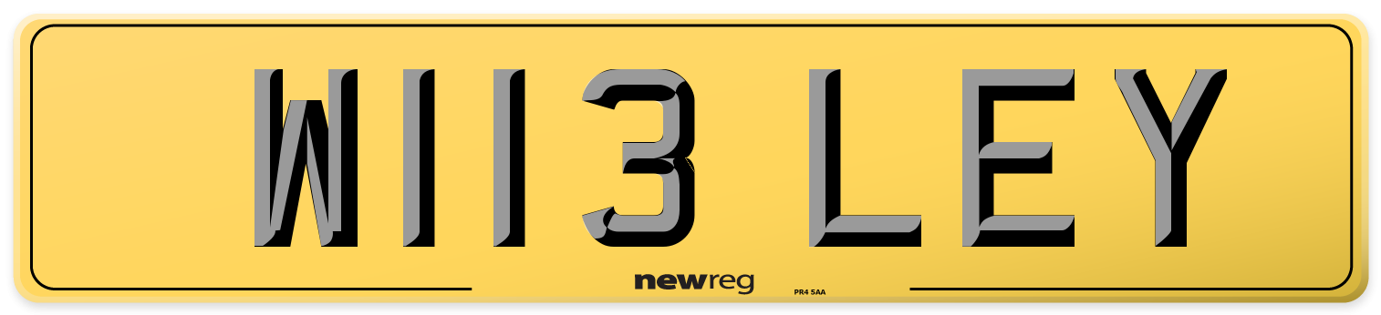 W113 LEY Rear Number Plate