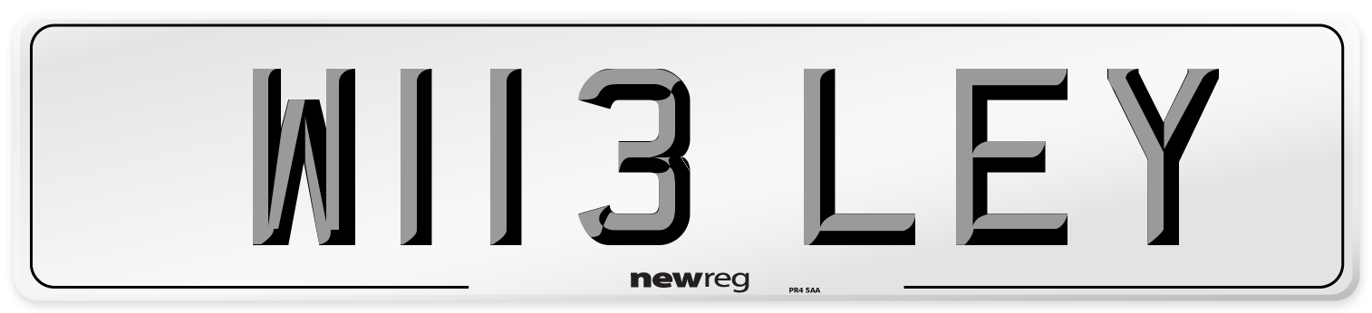 W113 LEY Front Number Plate