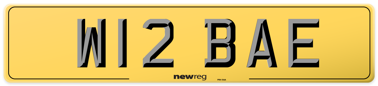 W12 BAE Rear Number Plate