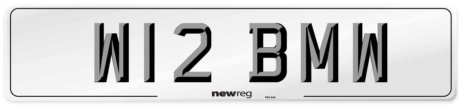 W12 BMW Front Number Plate