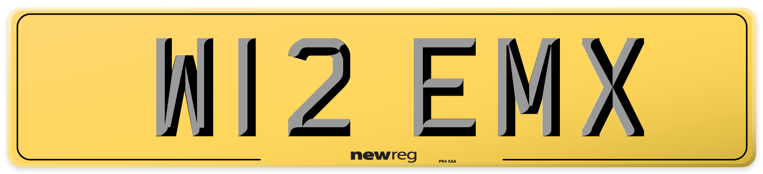 W12 EMX Rear Number Plate