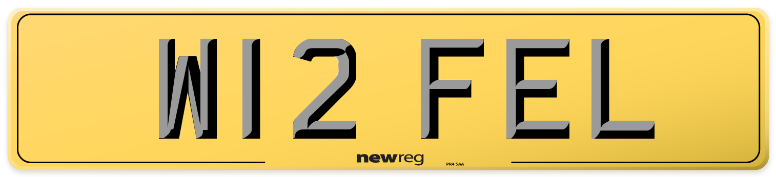 W12 FEL Rear Number Plate