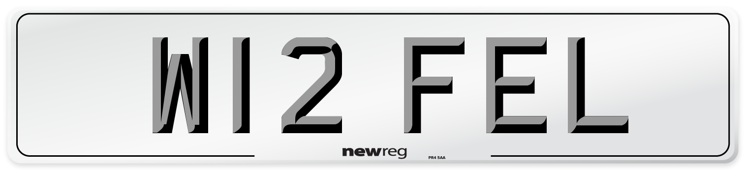 W12 FEL Front Number Plate
