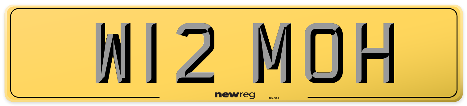 W12 MOH Rear Number Plate