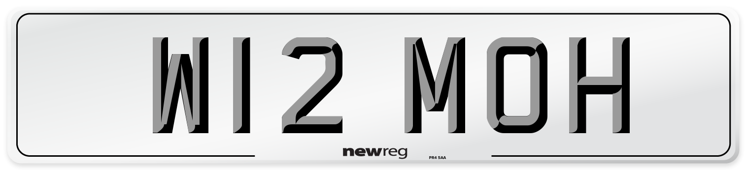 W12 MOH Front Number Plate