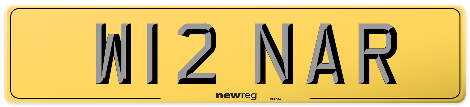 W12 NAR Rear Number Plate