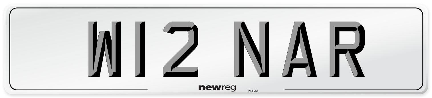 W12 NAR Front Number Plate