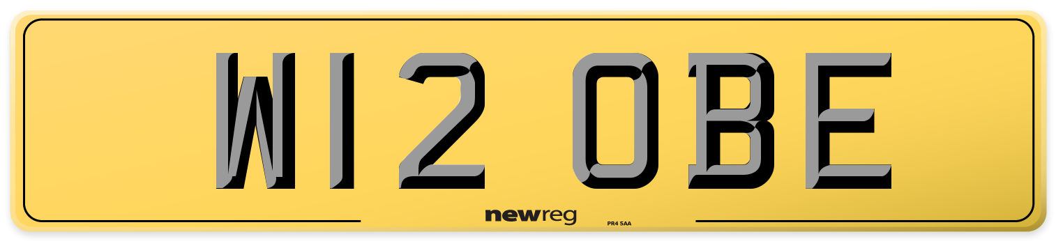 W12 OBE Rear Number Plate