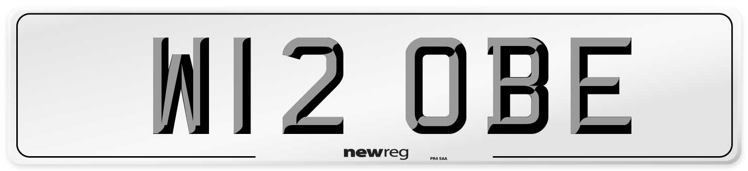 W12 OBE Front Number Plate
