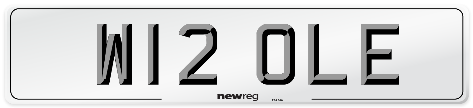 W12 OLE Front Number Plate