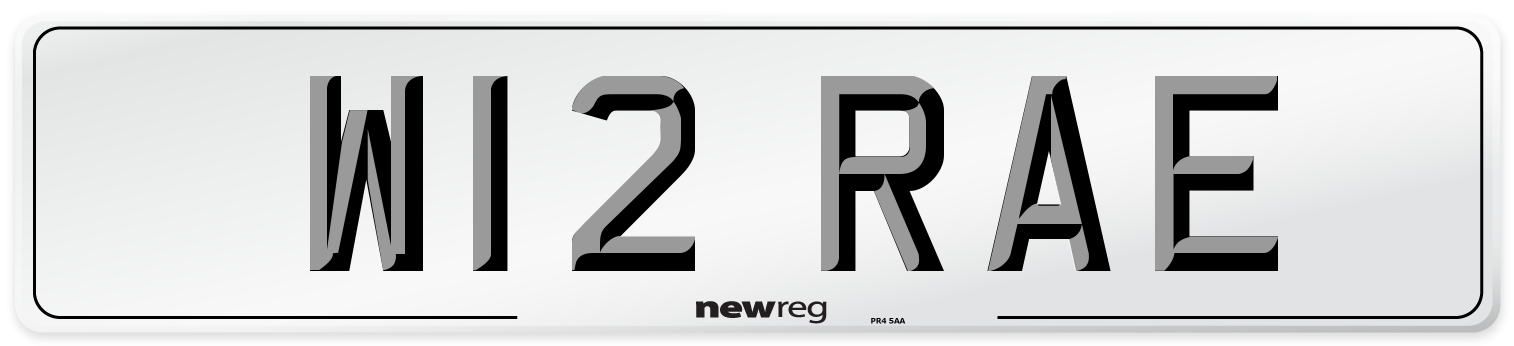 W12 RAE Front Number Plate