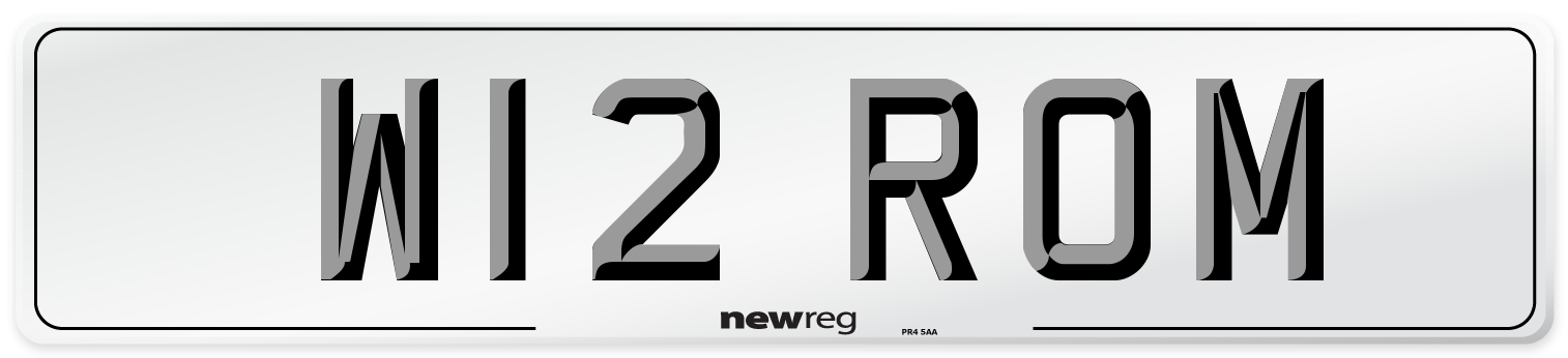 W12 ROM Front Number Plate