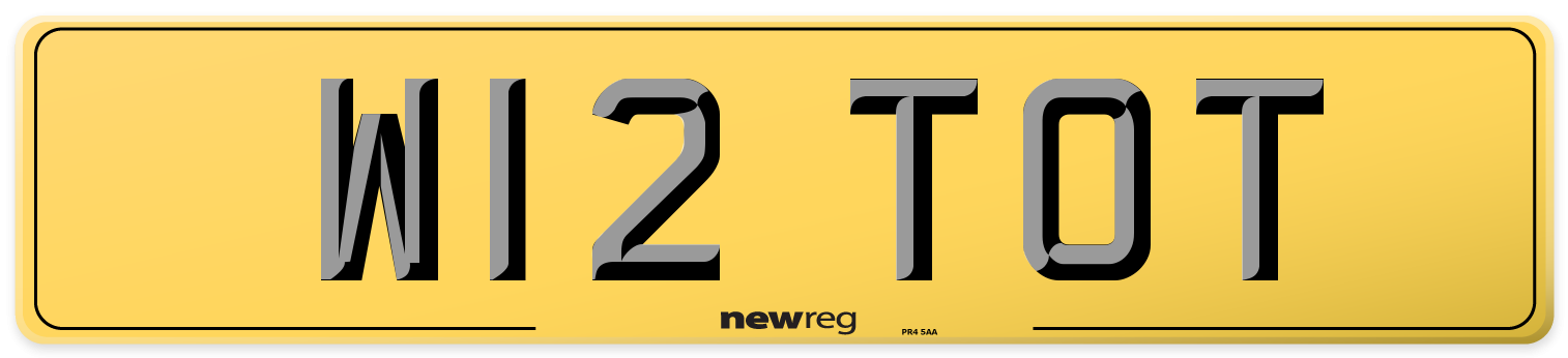 W12 TOT Rear Number Plate