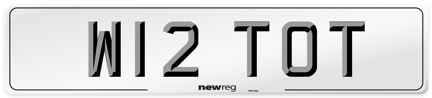 W12 TOT Front Number Plate