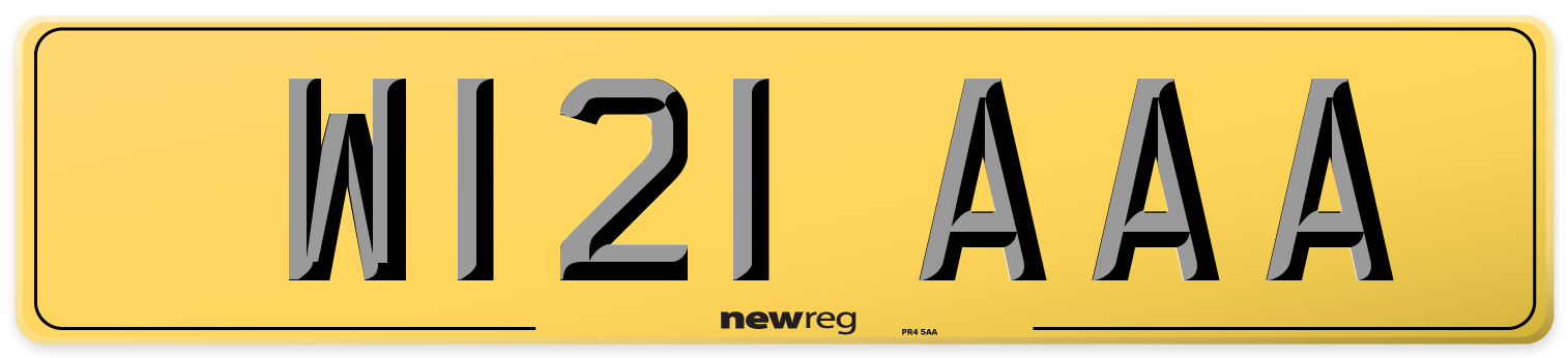 W121 AAA Rear Number Plate