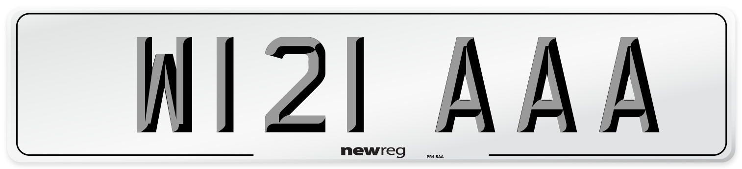 W121 AAA Front Number Plate