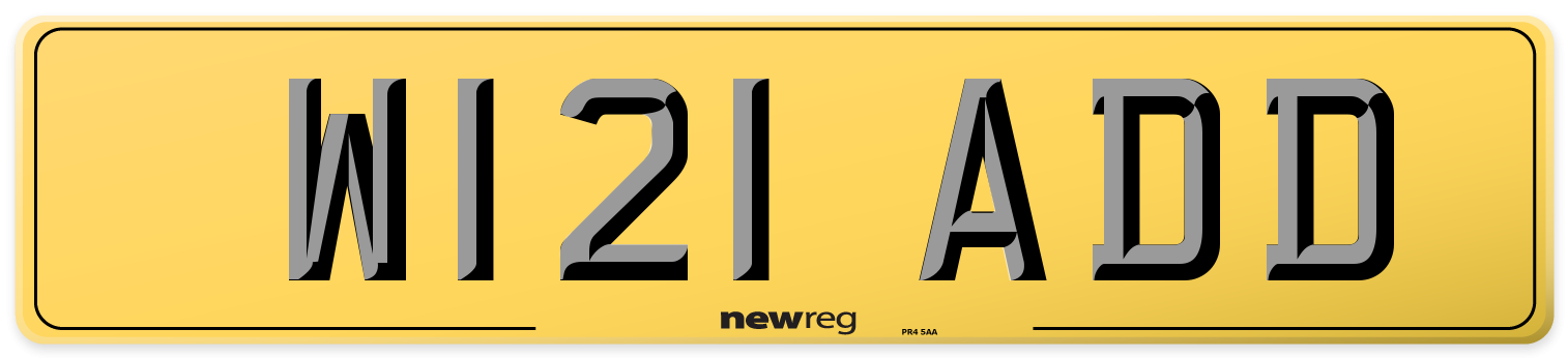W121 ADD Rear Number Plate