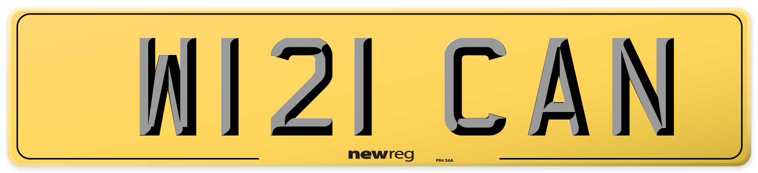 W121 CAN Rear Number Plate