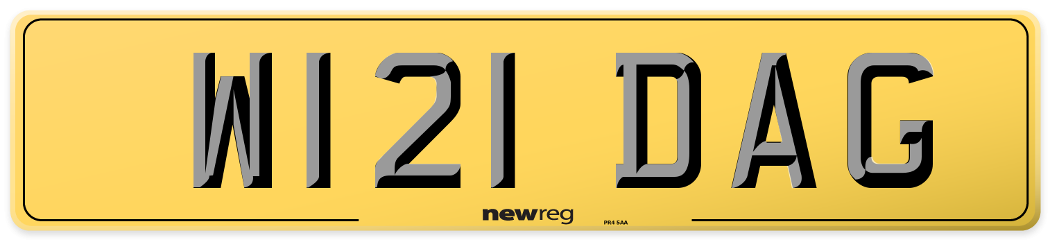 W121 DAG Rear Number Plate