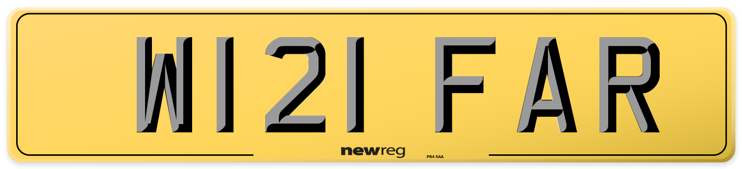 W121 FAR Rear Number Plate