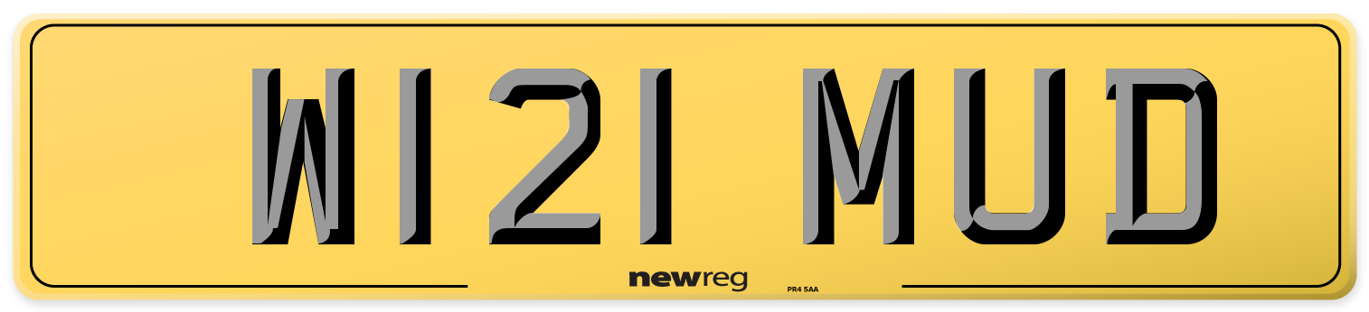 W121 MUD Rear Number Plate
