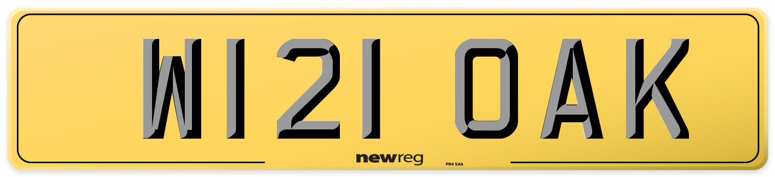 W121 OAK Rear Number Plate