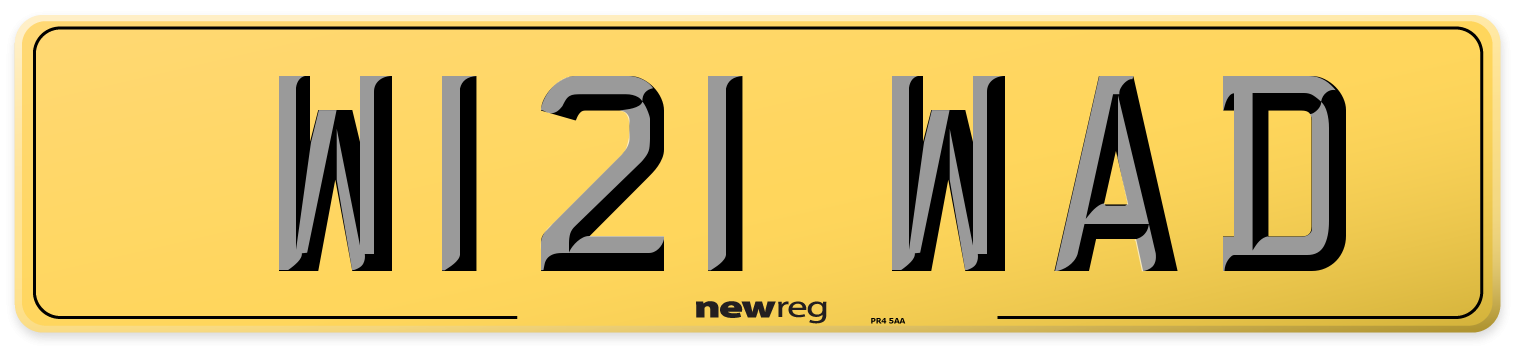 W121 WAD Rear Number Plate