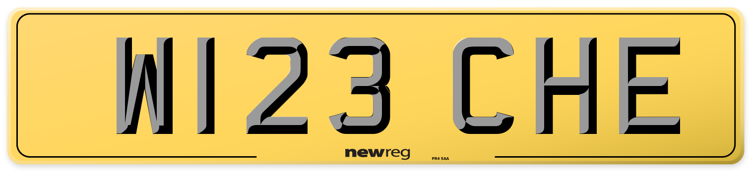 W123 CHE Rear Number Plate