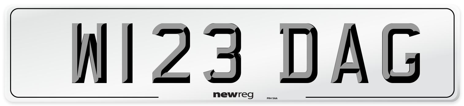 W123 DAG Front Number Plate