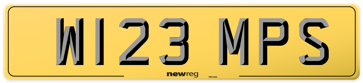 W123 MPS Rear Number Plate