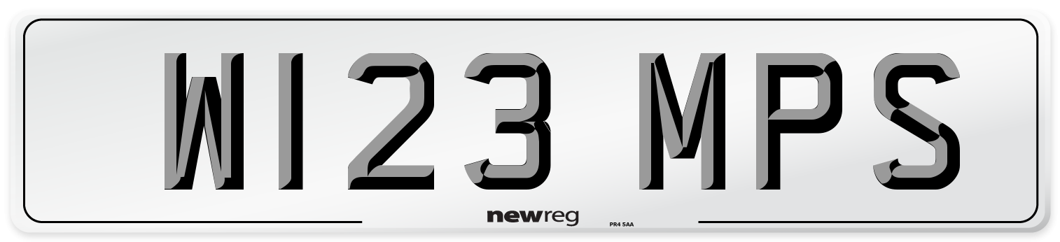 W123 MPS Front Number Plate