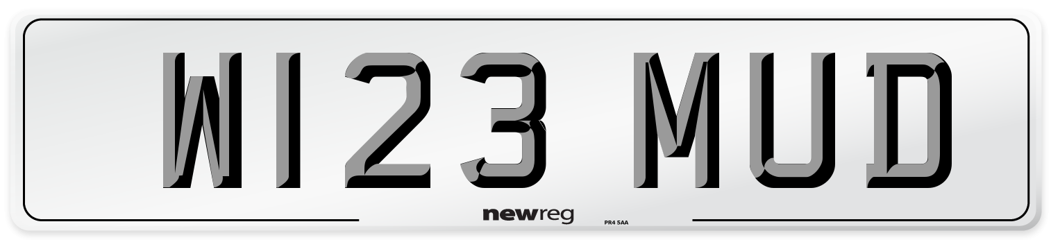 W123 MUD Front Number Plate