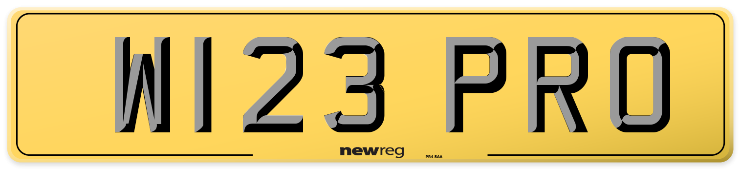 W123 PRO Rear Number Plate