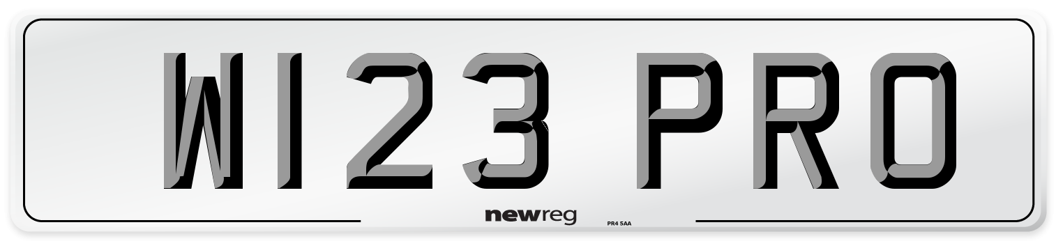 W123 PRO Front Number Plate