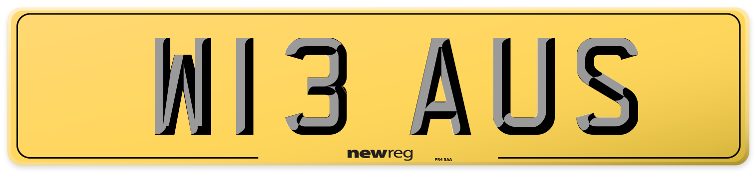 W13 AUS Rear Number Plate