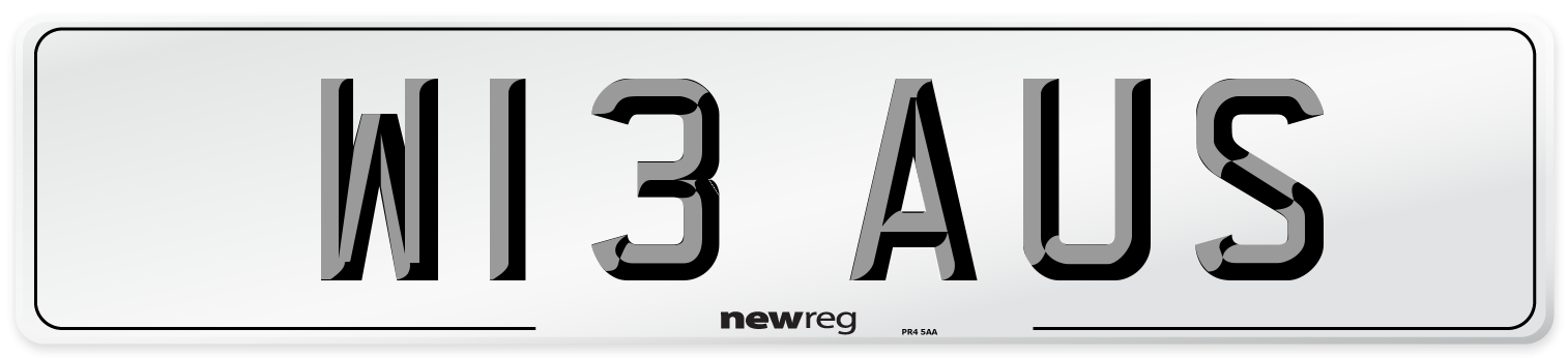 W13 AUS Front Number Plate