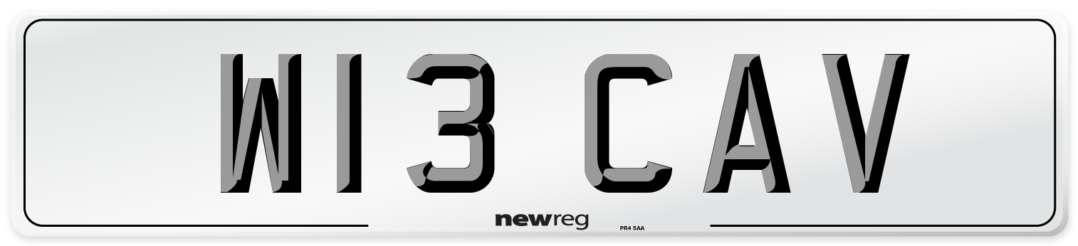 W13 CAV Front Number Plate