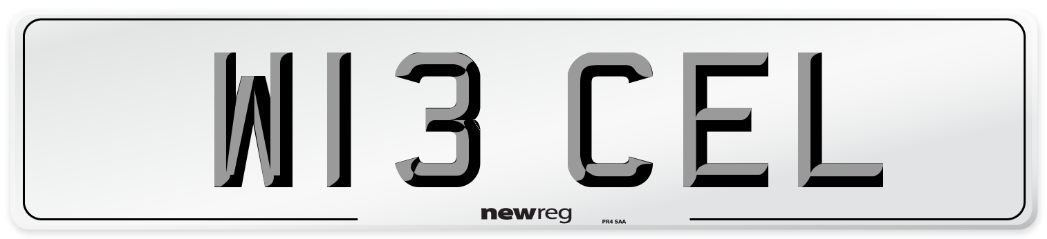 W13 CEL Front Number Plate