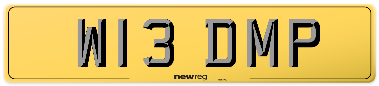 W13 DMP Rear Number Plate