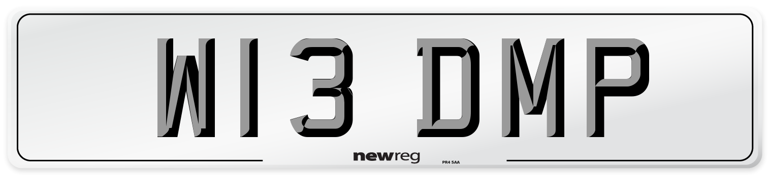 W13 DMP Front Number Plate