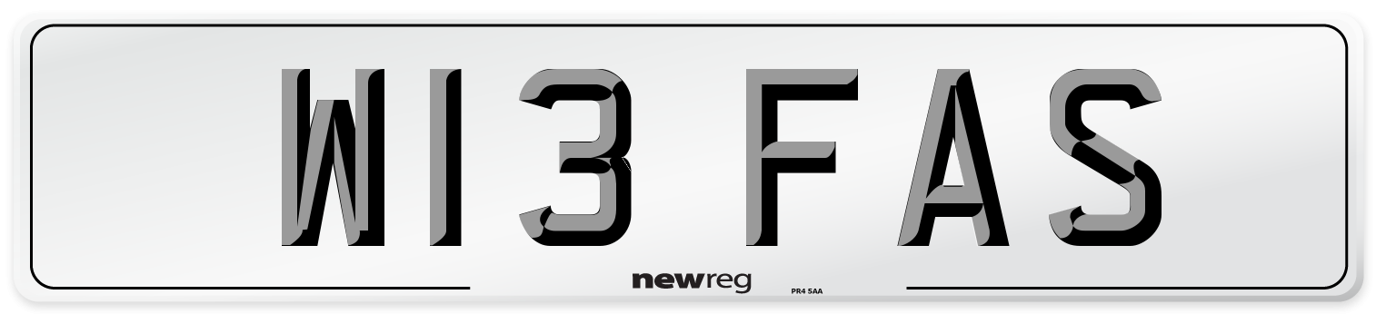 W13 FAS Front Number Plate