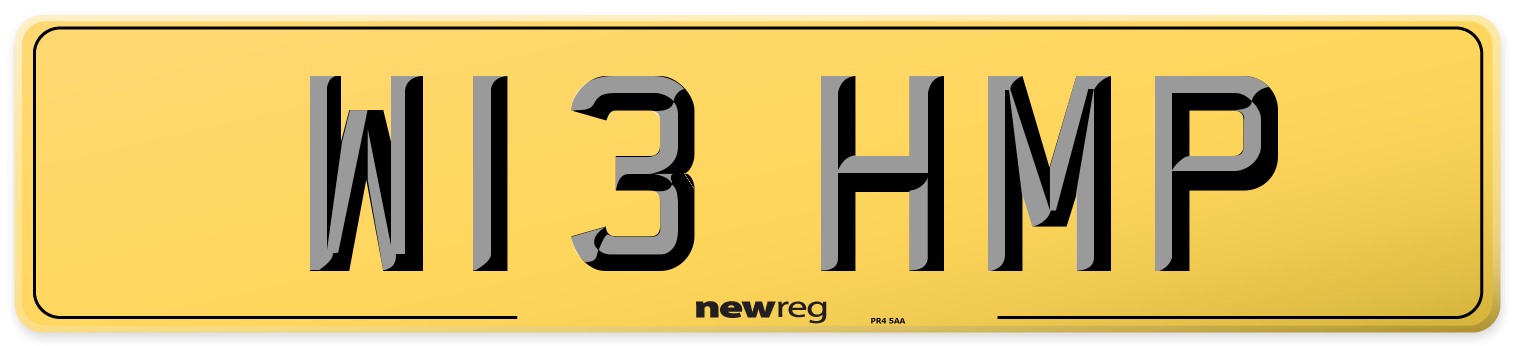 W13 HMP Rear Number Plate
