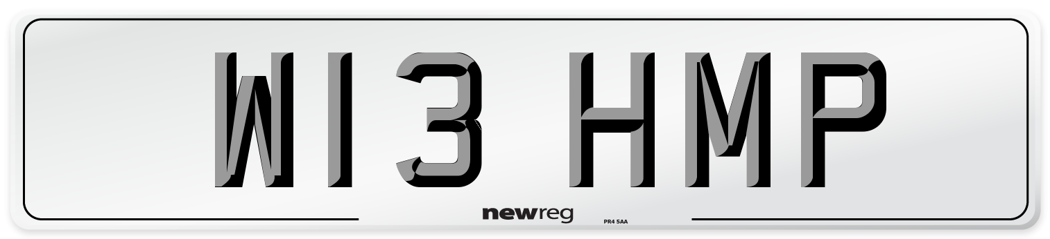 W13 HMP Front Number Plate