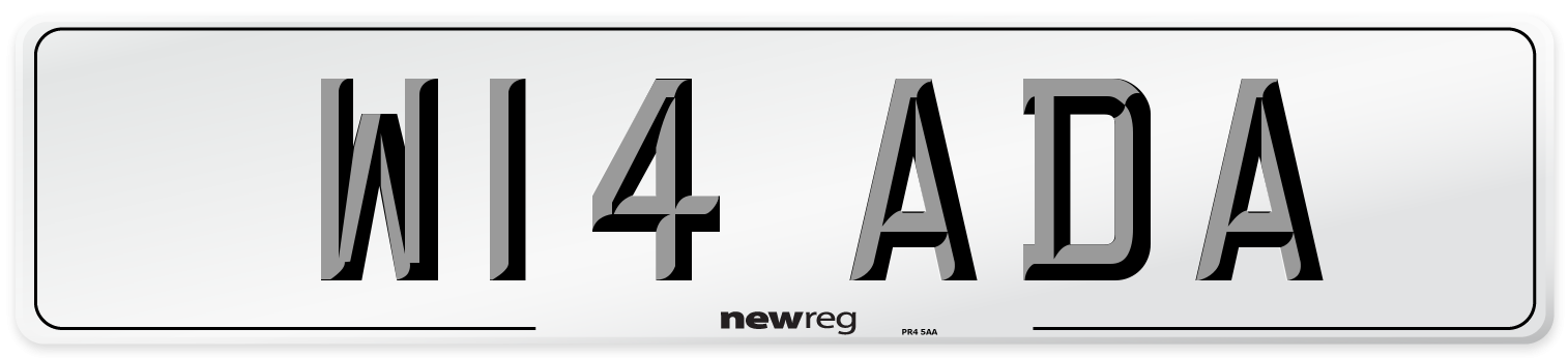 W14 ADA Front Number Plate