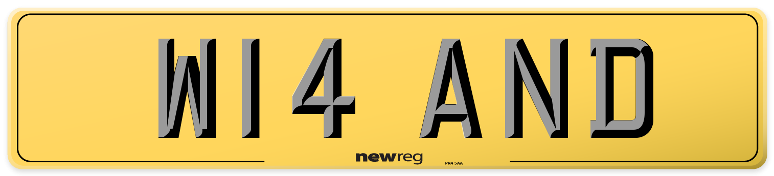 W14 AND Rear Number Plate