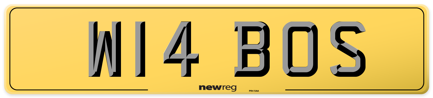 W14 BOS Rear Number Plate