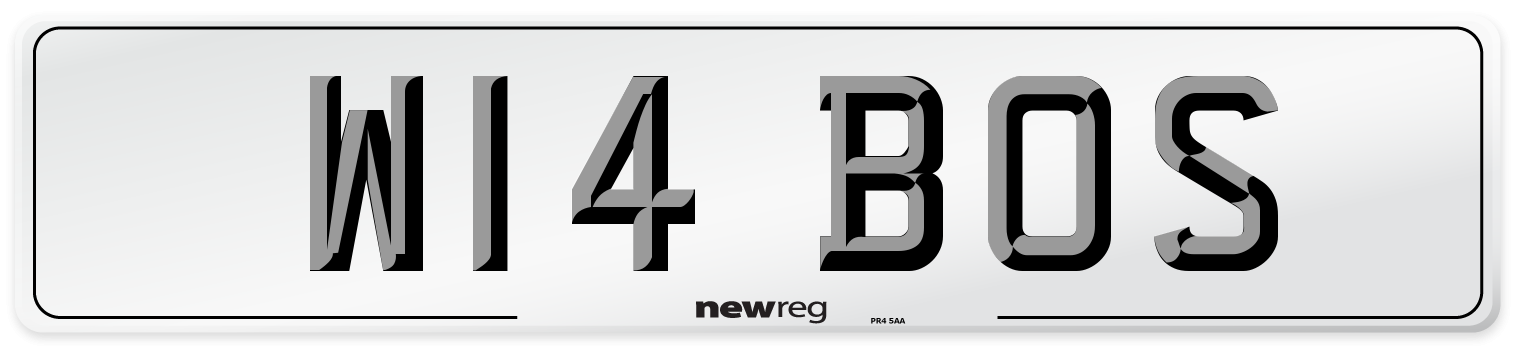 W14 BOS Front Number Plate