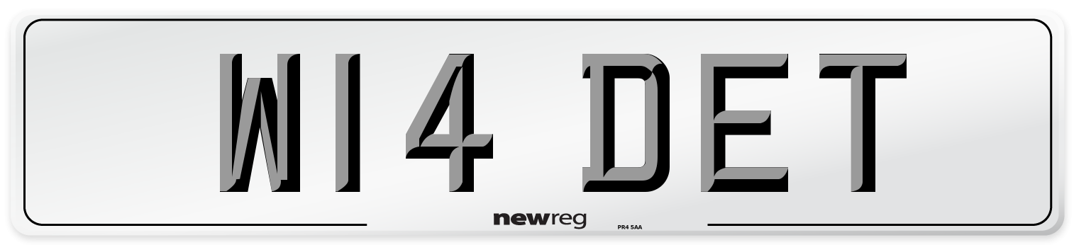 W14 DET Front Number Plate