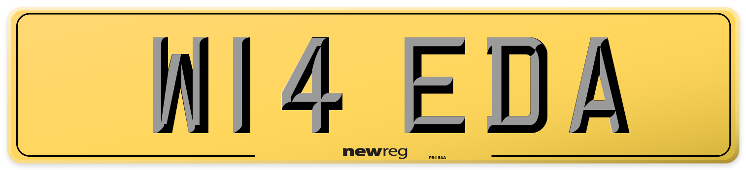 W14 EDA Rear Number Plate