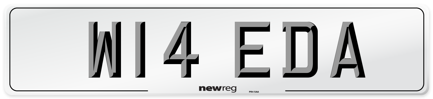 W14 EDA Front Number Plate